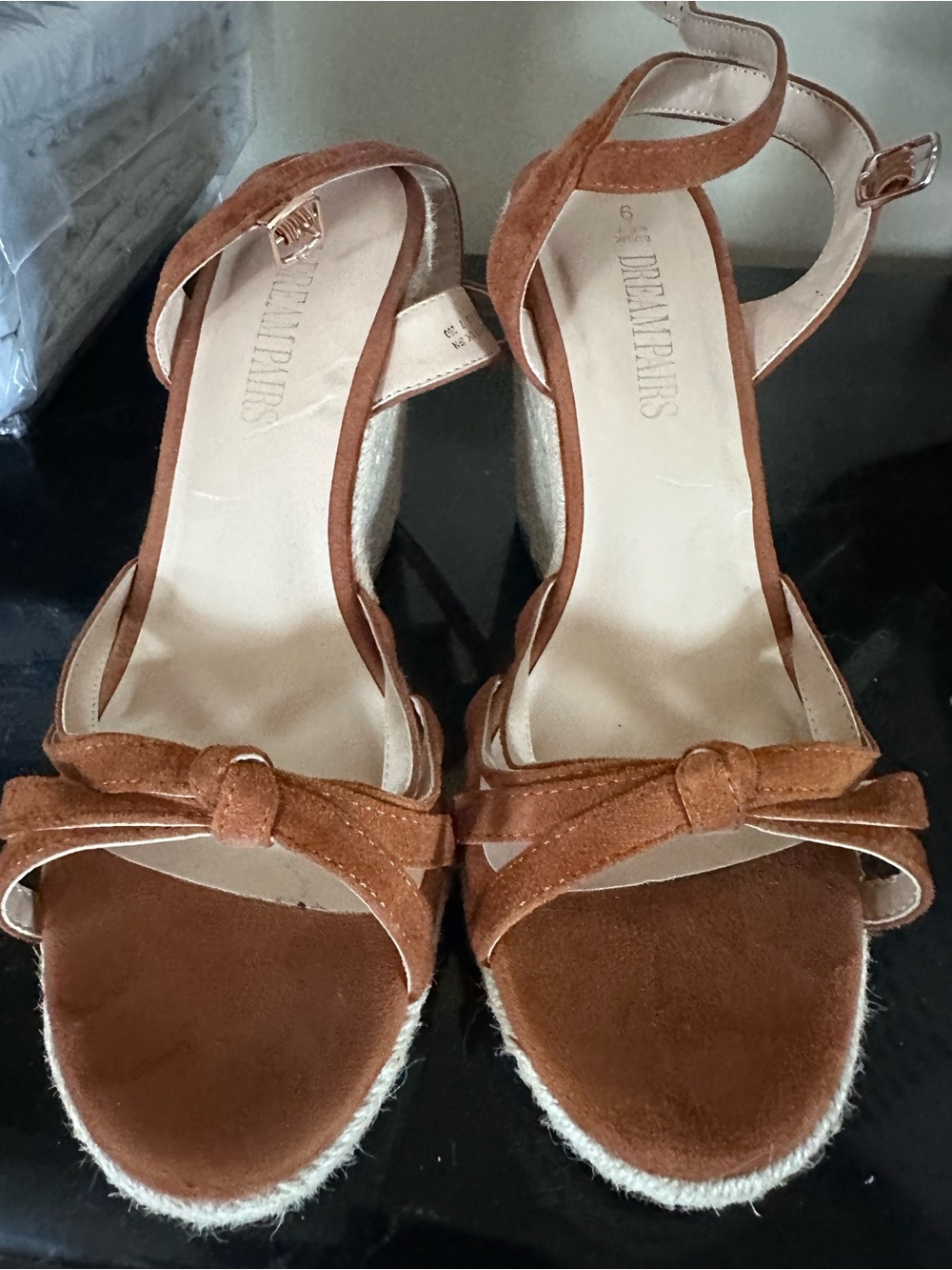 Dream Pairs Women's Brown Suede Knot Espadrille Sandals size 9